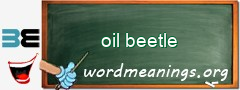 WordMeaning blackboard for oil beetle